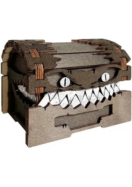 Hazine Sandığı Figürü - Zar Saklama ve Ahşap El Sanatları Koleksiyonu Sergileme Saklama Kutusu Madeni Para Kutuları (Yurt Dışından)