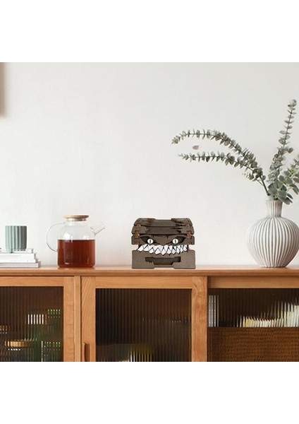 Hazine Sandığı Figürü - Zar Saklama ve Ahşap El Sanatları Koleksiyonu Sergileme Saklama Kutusu Madeni Para Kutuları (Yurt Dışından) fırsatları