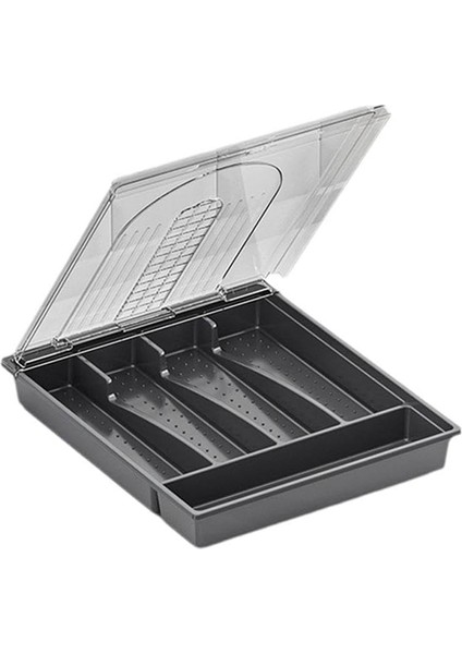 Kapaklı Düzenleyici, Plastik Çatal Bıçak ve Çatal Bıçak Takımı Saklama Kutusu, Mutfak Çekmecesi Için Bölmeli Kapaklı Gereç Tepsisi (Yurt Dışından) fiyatları