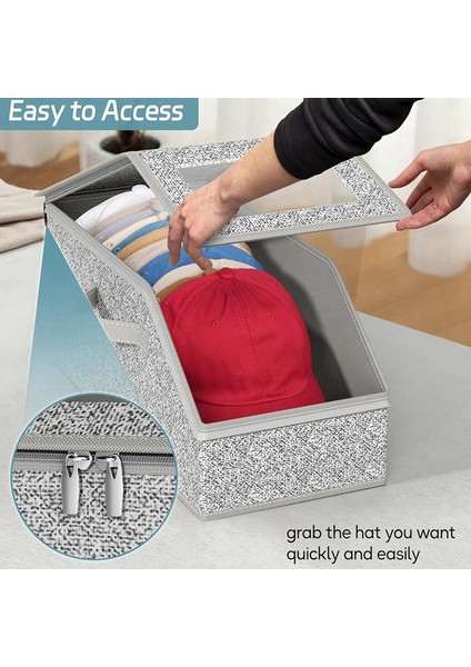 Beyzbol Şapkaları Için 2 Adet Istife Edilebilir Şapka Saklama Kutusu, 24 Şapkaya Kadar Saklama Kapasitesi, Dolap Için Şapka Düzenleyici, Karton Kapaklı Şapka Kutuları (Yurt Dışından) indirimleri