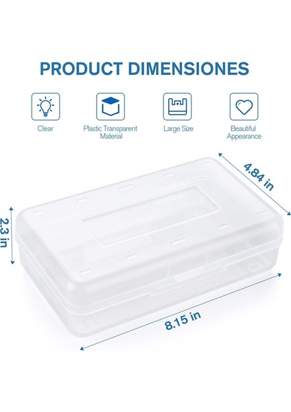 Şeffaf Kalem Kutusu, 3'lü Büyük Sert Kalem Kutusu Düzenleyici, Boya Fırçası Boyama Okul Malzemeleri Için Plastik Malzeme Kutusu (Yurt Dışından) modelleri