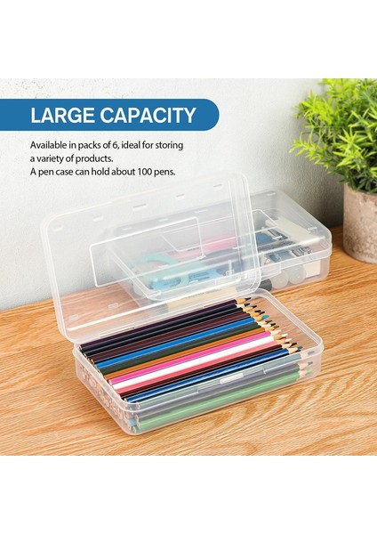 Şeffaf Kalem Kutusu, 3'lü Büyük Sert Kalem Kutusu Düzenleyici, Boya Fırçası Boyama Okul Malzemeleri Için Plastik Malzeme Kutusu (Yurt Dışından) indirimleri