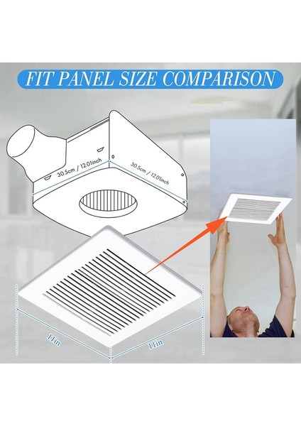 12 x 12 Inç Banyo Havalandırma Fanı Kapağı Kare Banyo Havalandırma Kapağı Tuvalet Tavan Vantilatörü Izgarası Için Yedek Parçalar (Yurt Dışından) indirimleri