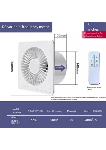 Inç Ayarlanabilir Hız Frekans Dönüşümlü Havalandırma Fanı Uzaktan Kumandalı Banyo Odası Mutfak Için Egzoz Fanı (Yurt Dışından) fırsatları