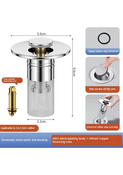 Banyo Lavabo Tıkacı Saç Toplayıcı - Çıkarılabilir Tıkacı ile Lavabo Gider Filtresi Banyo Lavabo Aksesuarları (Yurt Dışından) indirimleri