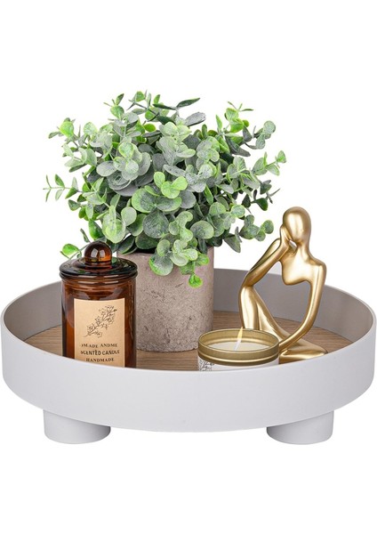 Dekoratif Tepsi Küçük Yuvarlak Tepsi Ev Dekoratif Banyo Tepsisi Ahşap Dekoratif Tepsi (Yurt Dışından) indirimleri