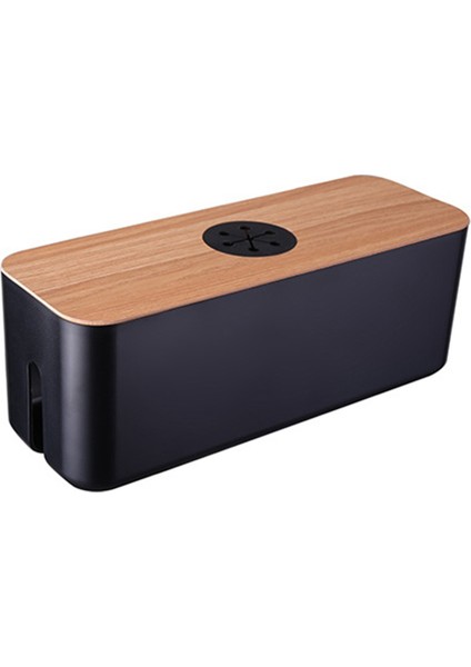 Ahşap Kablo Saklama Kutusu Güç Kablosu Saklama Kutusu Toz Geçirmez Şarj Prizi Saklama Kutusu Ev Kablo Sarıcı Saklama Kutusu D (Yurt Dışından)