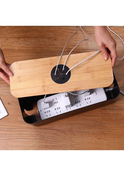 Ahşap Kablo Saklama Kutusu Güç Kablosu Saklama Kutusu Toz Geçirmez Şarj Prizi Saklama Kutusu Ev Kablo Sarıcı Saklama Kutusu D (Yurt Dışından) fiyatları