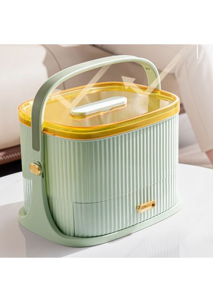 Taşınabilir Kit Konteyner Kutusu Maske Saklama Aile Evi Acil Durum Çantası Hap Kitleri, Yeşil Sarı (Yurt Dışından) fırsatları