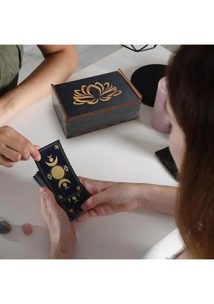 Tarot Kartı Kutusu Vintage Ahşap Biblo Kutusu Mücevher Kutusu Küçük Ahşap Vintage Çok Amaçlı Tarot Kartı Aksesuarı Kutusu (Yurt Dışından) modelleri