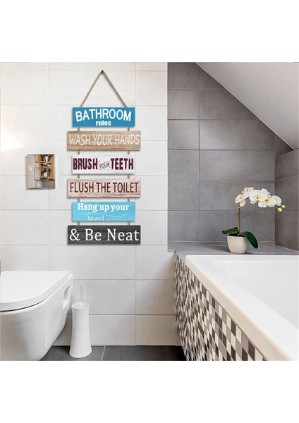 Ofis Banyosu Için Ilham Verici Duvar Sanatı Dekoru, Ahşap Rustik Asılı Motivasyonel Duvar Sanatı Dekorasyon Işareti B (Yurt Dışından) fırsatları