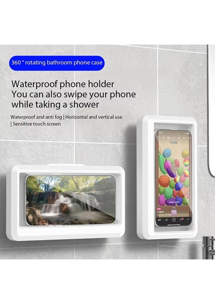 Yeni Mutfak Tuvalet Cep Telefonu Tutucu Su Geçirmez Dokunmatik Kılıf Duvara Monte Banyo Rafları Saklama Kutusu Standı (Yurt Dışından) fırsatları