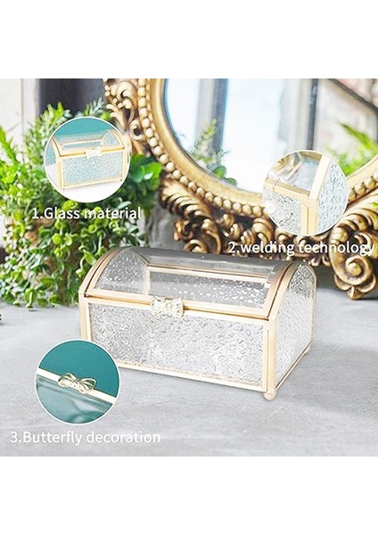 Hazine Sandığı Kutusu Cam Mücevher Kutuları Mücevher Düzenleyici Altın Gözlük Kutusu Saklama Kutusu Yüzük Küpe Küçük (Yurt Dışından) indirimleri