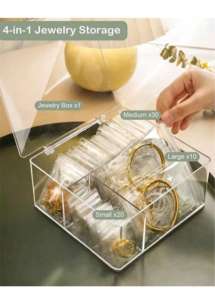 60 Taşınabilir Kararmayan Mücevher Çantası ve Şeffaf Mücevher Kutusu Düzenleyicisi ile Akrilik Mücevher Düzenleyici ve Saklama (Yurt Dışından) fırsatları