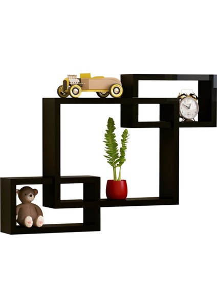 Kübik Yüzer Raf Birbirine Geçmeli Dekoratif Duvar Çerçevesi, Oturma Odası, Yatak Odası ve Banyo Geometrik Çerçevesi, A (Yurt Dışından)