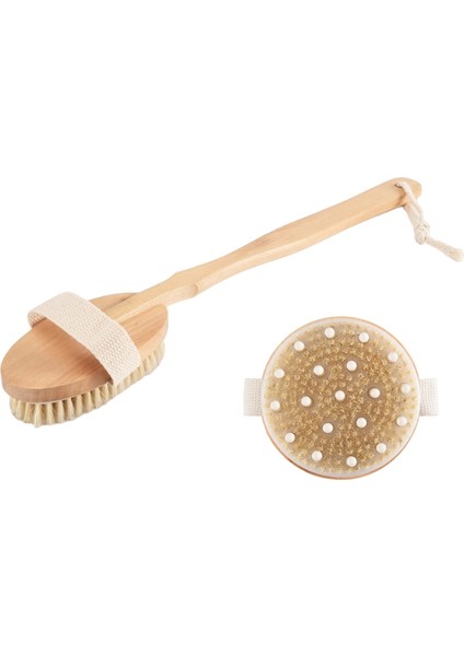 2'li Kuru Fırçalama Vücut Fırçası Seti, Kuru Cilt Peeling Fırçası, Duş Için Saplı Sırt Fırçası, Selülit Için Kuru Fırça (Yurt Dışından) fırsatları