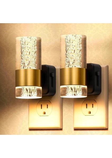 Duvara Monte LED Gece Lambası 2'li Paket, 3000K Fişe Takılan Gece Lambası Alacakaranlıktan Şafağa Sensörlü, Ayarlanabilir Parlaklık Abd Fişi (Yurt Dışından) fiyatları
