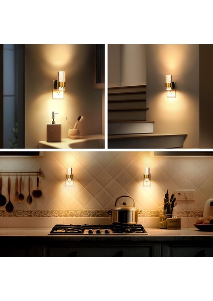 Duvara Monte LED Gece Lambası 2'li Paket, 3000K Fişe Takılan Gece Lambası Alacakaranlıktan Şafağa Sensörlü, Ayarlanabilir Parlaklık Abd Fişi (Yurt Dışından) indirimleri