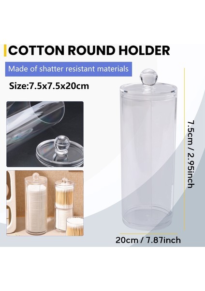 Makyaj Kutusu Pamuk Pedleri Yuvarlak Dağıtıcı Kapaklı Şeffaf Akrilik Dağıtıcı Pamuk (Yurt Dışından) indirimleri