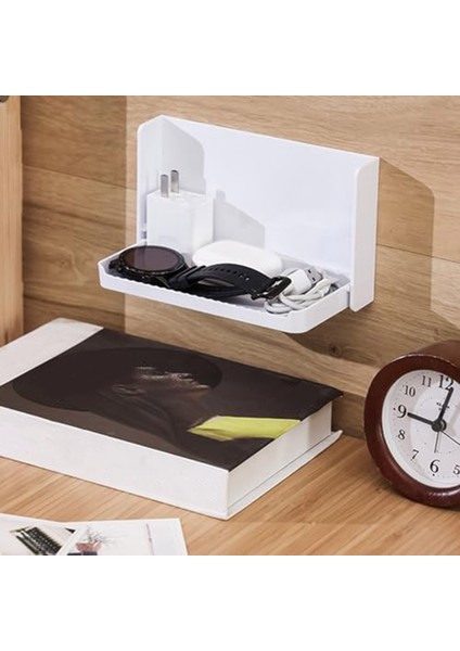 Duvara Monte Küçük Yüzen Raf, Katlanabilir Banyo Rafı Duvara Monte, Telefon, Uzaktan Kumanda, Yapışkanlı Raf Için Başucu Rafı, B (Yurt Dışından) fırsatları