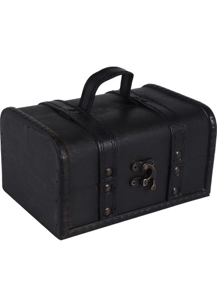 Retro Hazine Sandığı Vintage Ahşap Saklama Kutusu Antika Stil Mücevher Düzenleyici Gardırop Mücevher Kutusu Biblo Kutusu Tokası (Yurt Dışından)