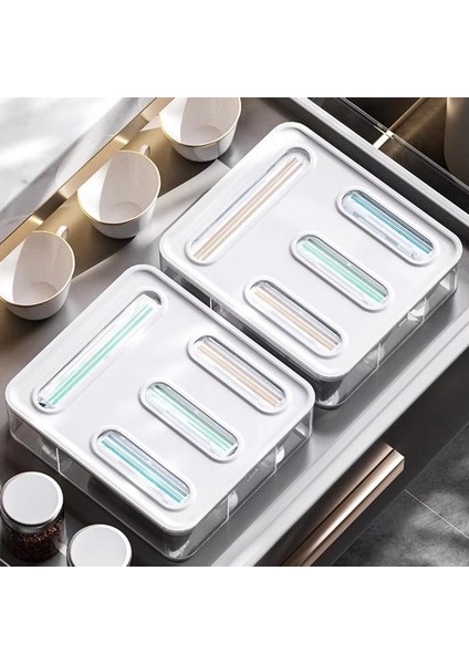 Streç Film ve Sandviç Poşetleri Için Mutfak Sarma Kağıdı Dağıtıcı Düzenleyici Kutusu - Ev Düzenlemesi Için Yerden Tasarruf Sağlayan Çekmece Içi (Yurt Dışından) modelleri