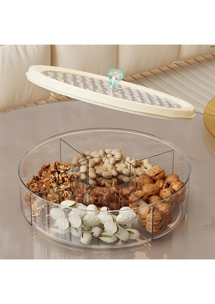 Kapaklı Şeffaf Lüks Meyve Tabağı Büyük Kapasiteli Şeker Kutusu Bölmeli Atıştırmalık ve Kurutulmuş Meyve Saklama Kutusu (Yurt Dışından) fırsatları