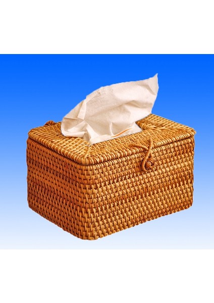 Dikdörtgen Kağıt Rafı Rattan Mendil Kutusu Zarif Ev Dekorasyonu El Yapımı Masaüstü Mendil Kutusu Peçete Saklama Kutusu (Yurt Dışından) fiyatları
