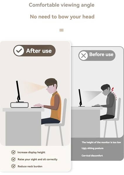 Ayarlanabilir Masaüstü Monitör Standı - Ofis, Stüdyo, Çalışma Odası ve Öğrenciler Için Ekran Rafı Tutucu Siyah (Yurt Dışından)