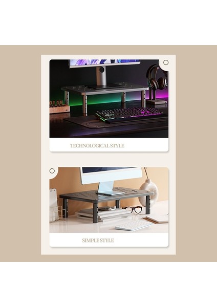 Ayarlanabilir Masaüstü Monitör Standı - Ofis, Stüdyo, Çalışma Odası ve Öğrenciler Için Ekran Rafı Tutucu Siyah (Yurt Dışından) fırsatları