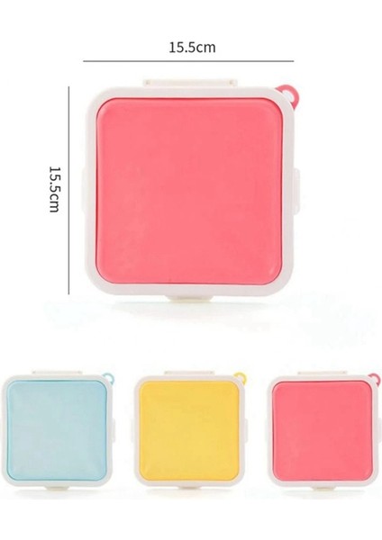 Taşınabilir Silikon Mikrodalga Sandviç Saklama Kutusu Bento Okul Kahvaltısı Öğle Yemeği Kutuları Yeniden Kullanılabilir Tost Kabı Kutusu Mavi (Yurt Dışından) modelleri