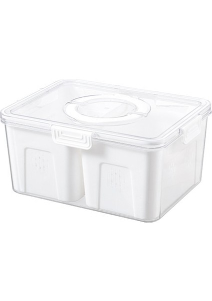 Kapaklı Buzdolabı Düzenleyici, Istiflenebilir Buzdolabı Düzenleyici Kutuları, Yiyecek ve Saklama Için Çıkarılabilir Kaplar Beyaz (Yurt Dışından)