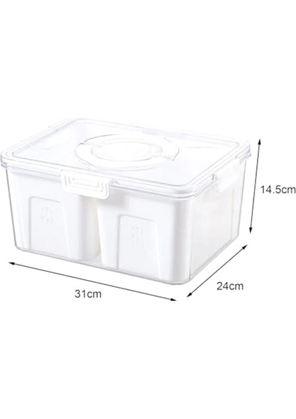 Kapaklı Buzdolabı Düzenleyici, Istiflenebilir Buzdolabı Düzenleyici Kutuları, Yiyecek ve Saklama Için Çıkarılabilir Kaplar Beyaz (Yurt Dışından) indirimleri