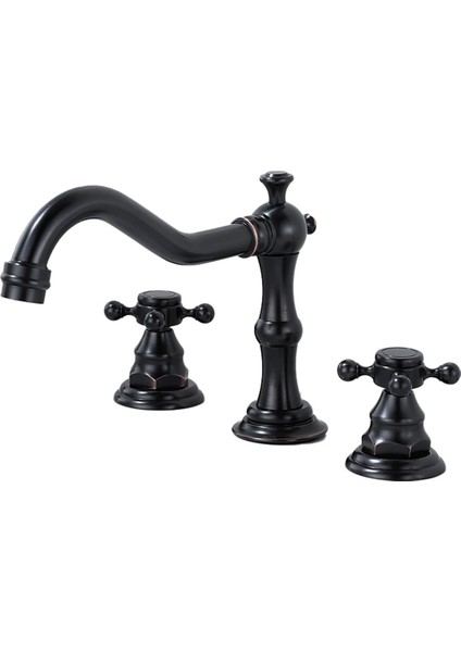 Bir Set Lavabo Musluğu Montajı Masa Üstü Sıcak ve Soğuk Kontrol Vanası Mikser Kolu Banyo Musluk Anahtarı Kolu A (Yurt Dışından)