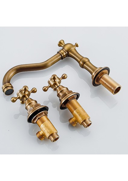 Bir Set Lavabo Musluğu Montajı Masa Üstü Sıcak ve Soğuk Kontrol Vanası Mikser Kolu Banyo Musluk Anahtarı Kolu A (Yurt Dışından) indirimleri