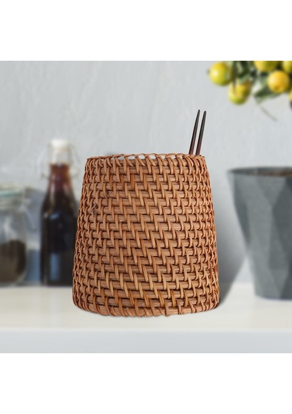 Rattan Yemek Çubukları Tüp Kürek Kaşık Kova Yemek Bıçakları Çatal Sofra Takımı Saklama Kutusu Ev Depolama Sepetleri Düzenleyici B (Yurt Dışından) indirimleri