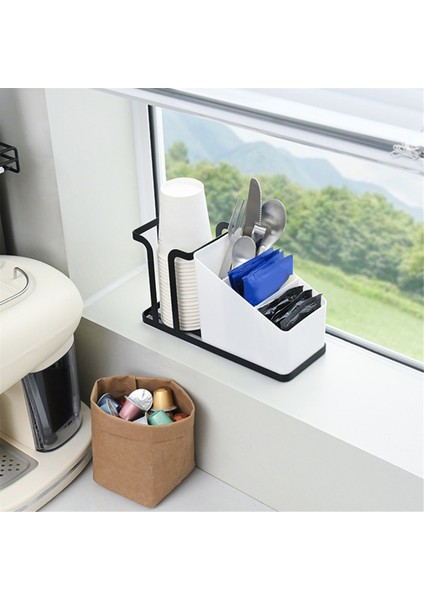 Bardak ve Kapak Tutucu, Ayarlanabilir Kahve Fincanı Tutucu Düzenleyici, 3 Bölmeli Tek Kullanımlık Bardak Dağıtıcı ve Kahve Podu B (Yurt Dışından) fiyatları