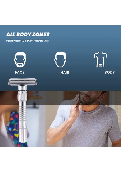Klasik Saplı Çift Kenarlı Kelebek Bükülmüş Açıklıklı T Şeklinde 9 Hızlı Radikal Ayarlı Ön Unisex 5 Bıçaklı ve Saklama Kutulu, Tabansız (Yurt Dışından) fırsatları