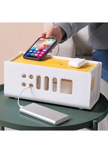 Masa Için Kablo Düzenleyici Kutusu - Elektrik Prizi Saklama, Güç Kablosu Tutucu, Masaüstü Tak ve Çalıştır Panosu Yönetimi (Yurt Dışından) fırsatları