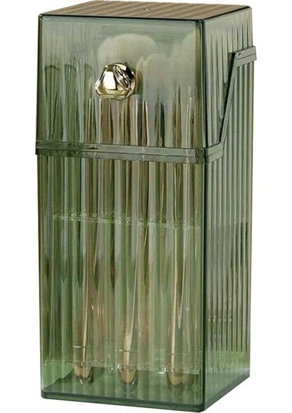 Makyaj Fırçası Saklama Tüpü Toz Geçirmez Gevşek Pudra Fırçası Saklama Kutusu Masaüstü Kaş Kalemi Allık Kozmetik Kovası (Yurt Dışından)