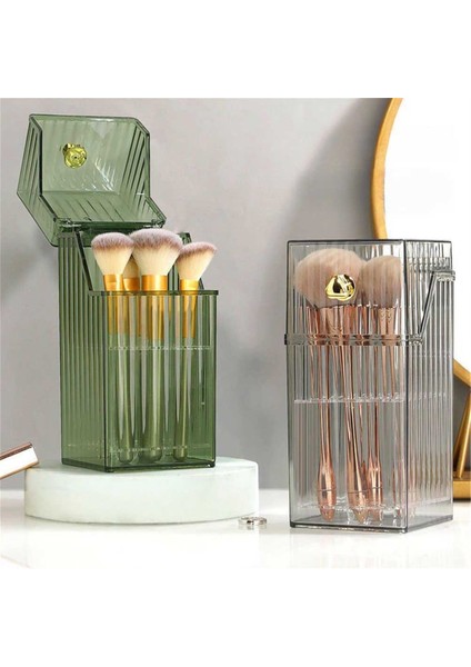 Makyaj Fırçası Saklama Tüpü Toz Geçirmez Gevşek Pudra Fırçası Saklama Kutusu Masaüstü Kaş Kalemi Allık Kozmetik Kovası (Yurt Dışından) fırsatları