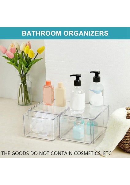 2'li Paket Istife Edilebilir Makyaj Düzenleyici Saklama Çekmeceleri, Akrilik Banyo Düzenleyici, Şeffaf Plastik Saklama Kutusu (Yurt Dışından) indirimleri