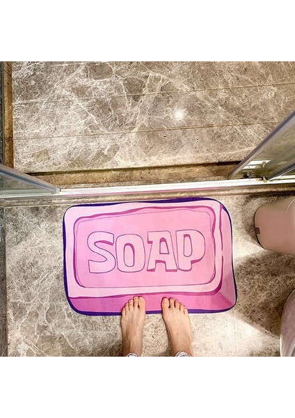 Sabun Halı 50X80 cm Yatak Odası Mutfak Dekorasyonu Sevimli Kaymaz Yıkanabilir Hızlı Kuruyan Halı Banyo Dekorasyonu Hediye (Yurt Dışından) modelleri