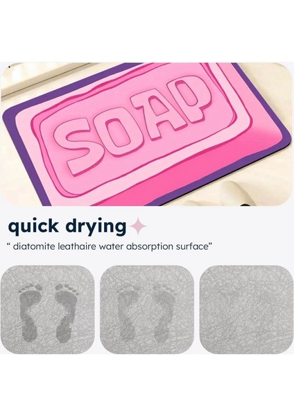 Sabun Halı 50X80 cm Yatak Odası Mutfak Dekorasyonu Sevimli Kaymaz Yıkanabilir Hızlı Kuruyan Halı Banyo Dekorasyonu Hediye (Yurt Dışından) indirimleri