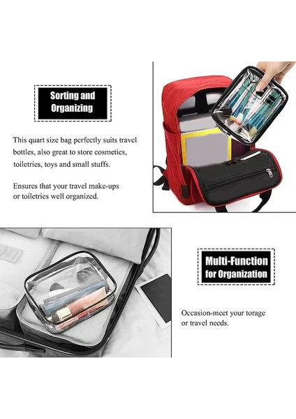 Kadınlar ve Erkekler Için Fermuarlı 5'li Seyahat Kozmetik Makyaj Çantaları Tatil Tuvalet Çantası El Bagajı Havaalanı Havayolu Uyumlu Çanta (Yurt Dışından) fırsatları