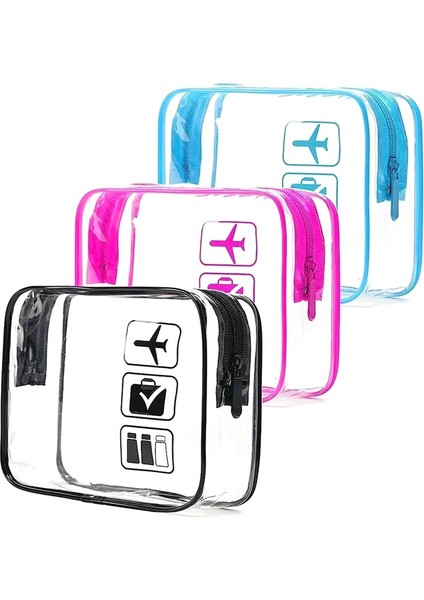 Kadınlar ve Erkekler Için Fermuarlı 5'li Seyahat Kozmetik Makyaj Çantaları Tatil Tuvalet Çantası El Bagajı Havaalanı Havayolu Uyumlu Çanta (Yurt Dışından) indirimleri