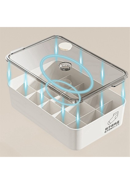 Iç Çamaşırı ve Çorap Düzenleyici Için Büyük Kapasiteli Toz Geçirmez Saklama Kutusu Kapaklı On Hücreli Saklama Kutusu (Yurt Dışından)