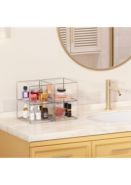 2 Adet Şeffaf Istife Edilebilir Saklama Çekmeceleri, Banyo Makyaj Düzenleyici, Ev Düzenleme ve Depolama Için Saklama Kutuları (Yurt Dışından) fiyatları