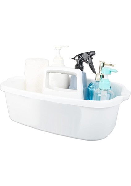 Plastik Saklama Sepeti Taşınabilir Duş Tote Düzenleyici Sepet Saplı Banyo, Yatak Odası, Mutfak Için Beyaz (Yurt Dışından) modelleri