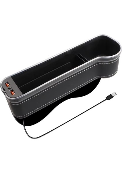 Araba Koltuğu Dolum Bardak Tutucu 7 Renk Değiştiren LED Otomatik Dar Alan Depolama Düzenleyici Kutusu 2 USB Şarj Cihazı Sağ (Yurt Dışından) fiyatları